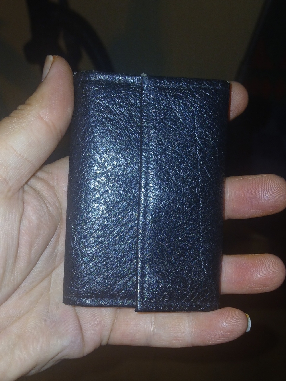 Leather Key Holder Wallet - Black